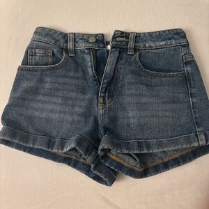 PacSun Blue Jean Shorts High-Waisted Cuffed